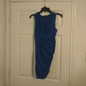 Tight fitting blue dress